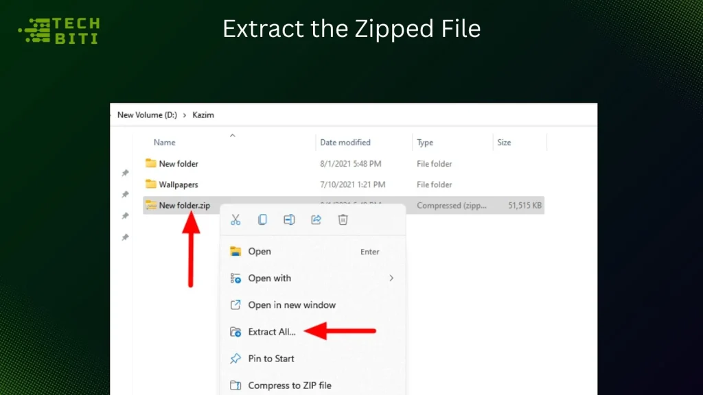 Extract the Zipped File
