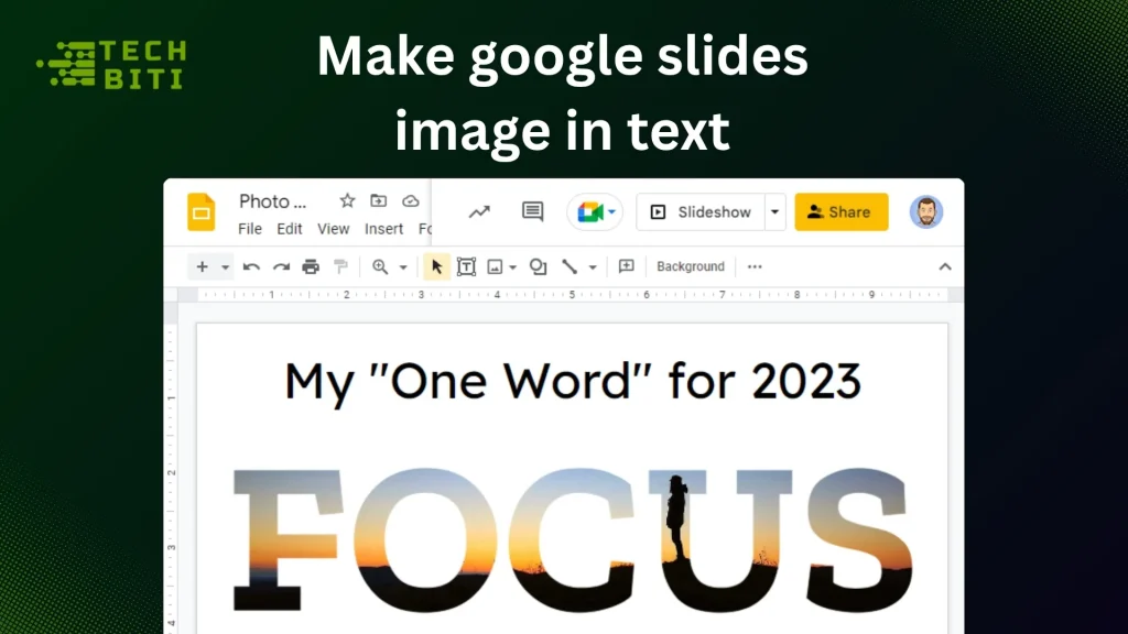 How to Make google slides image in text