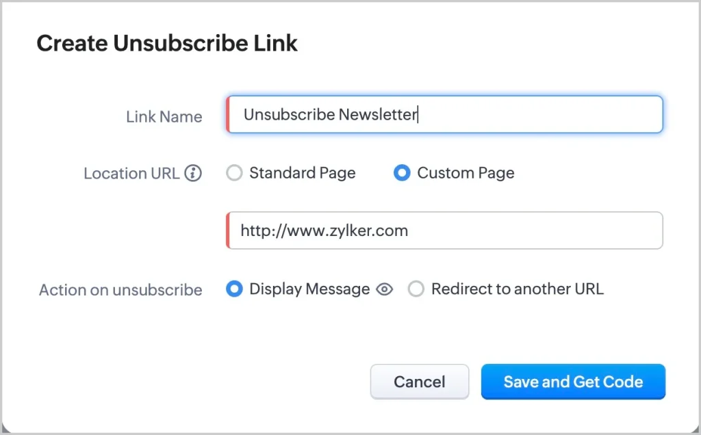 Unsubscribe Link Generator