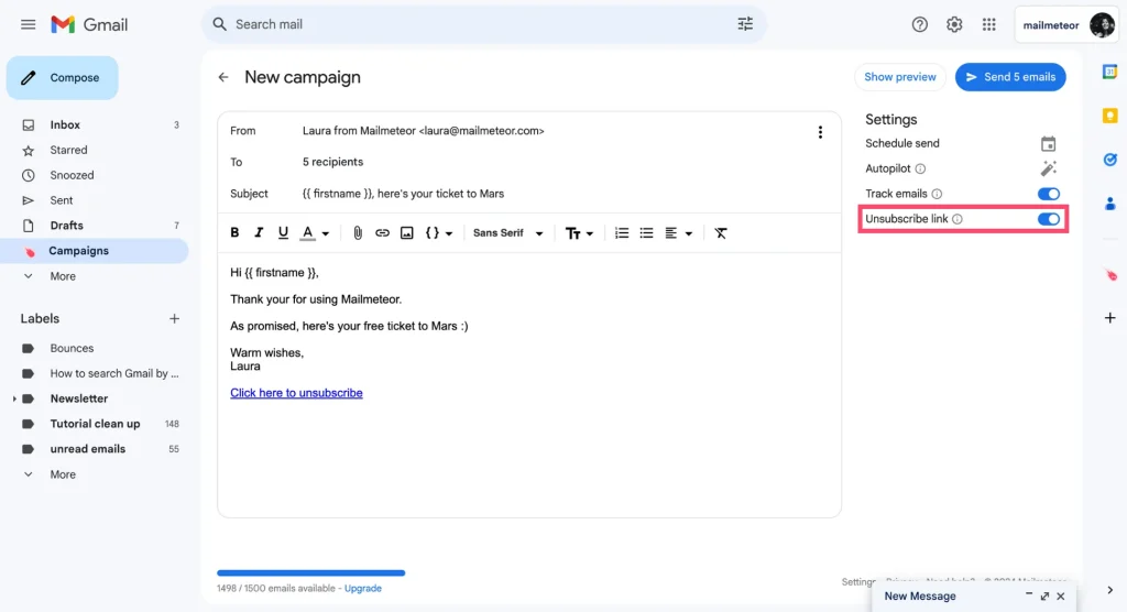 How to Add an Unsubscribe Link to Gmail