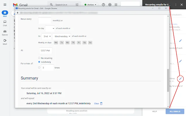 can i schedule a recurring email in gmail