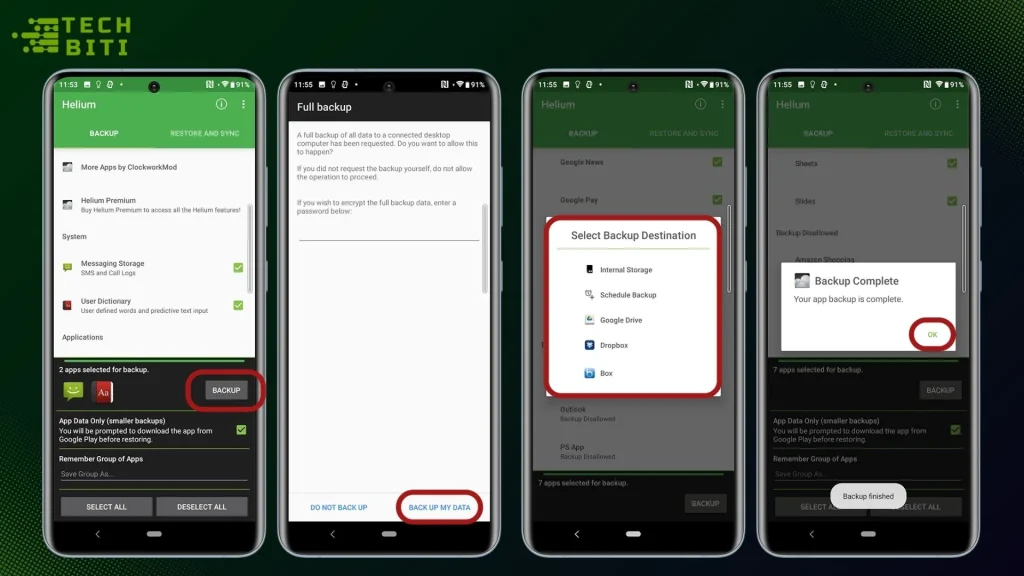 App-Specific Backups
