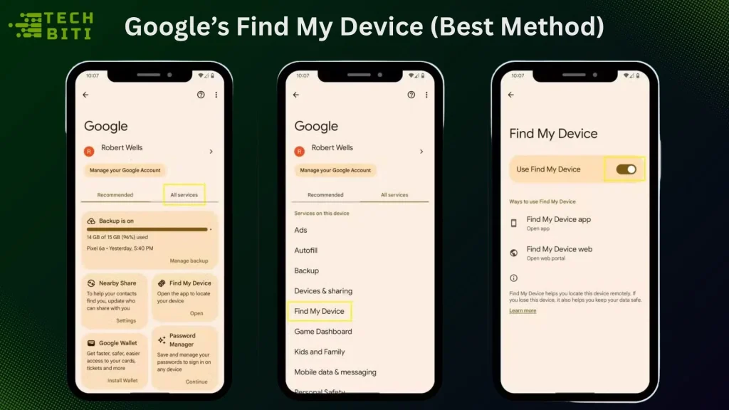 Using Google’s Find My Device (Best Method)