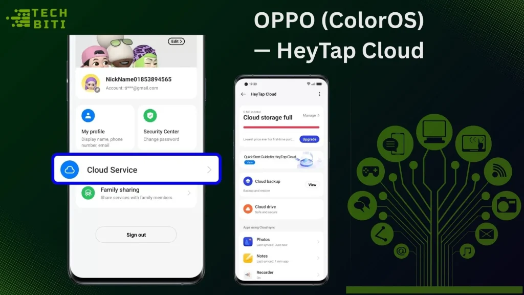 OPPO / Realme / OnePlus (ColorOS) — HeyTap Cloud