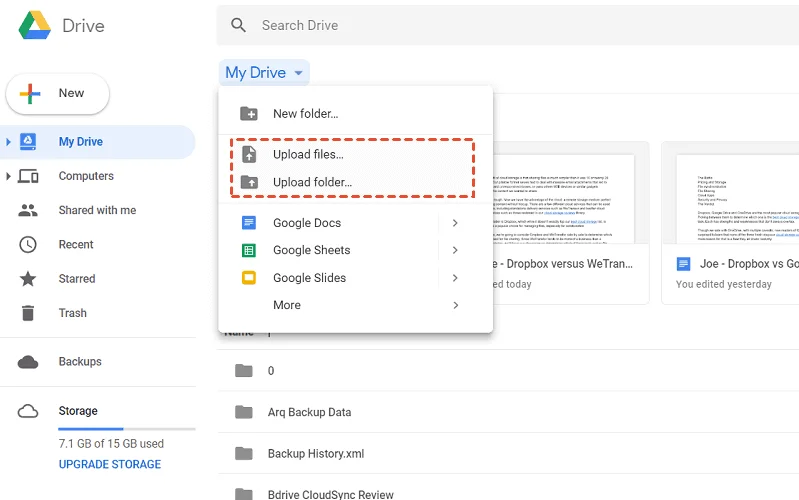 How to Upload Files to Google Drive